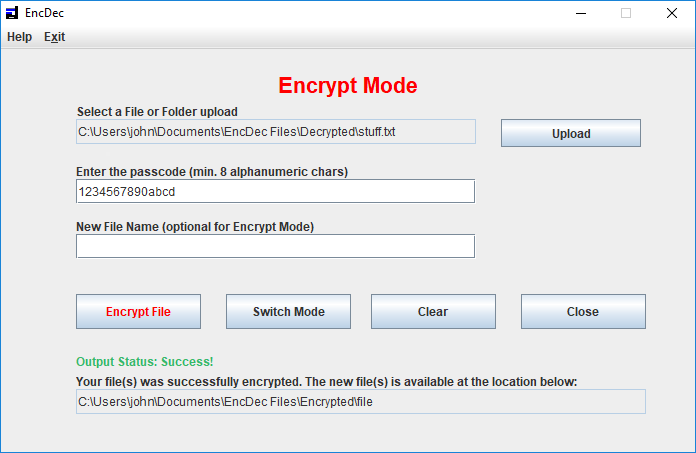 EncDec Desktop Program